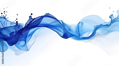 Blue waves, splashing, solid background