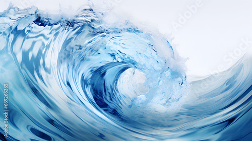 Blue waves, splashing, solid background