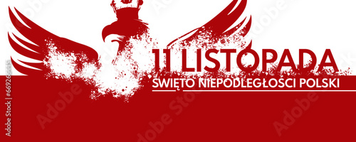 11 Listopada, Święto niepodległości Polski - baner, ilustracja wektorowa 