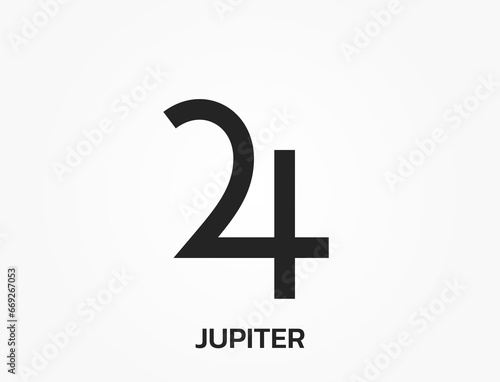 jupiter astrology symbol. zodiac, astronomy and horoscope sign. isolated vector image