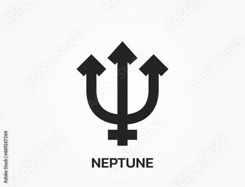 neptune astrology symbol. zodiac, astronomy and horoscope sign. isolated vector image
