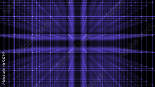Cube tunel structure or network technology. Infinity style texture. Digital futuristic blue background. Big data visualization. 3D rendering.