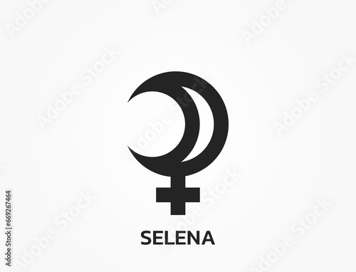 selena astrology symbol. zodiac, astronomy and horoscope sign. isolated vector image
