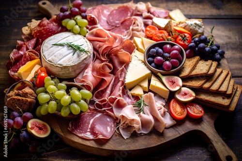 image of different foods on a wooden board