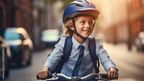 portrait of a child on bicycle 