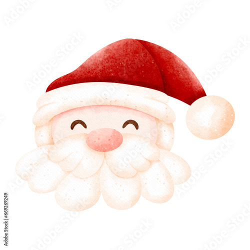 Watercolor Santa Claus face illustration 