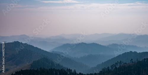 Hazy View of Black Hills in Custer State Park © Randy Runtsch