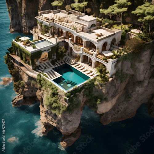 Mansion on water