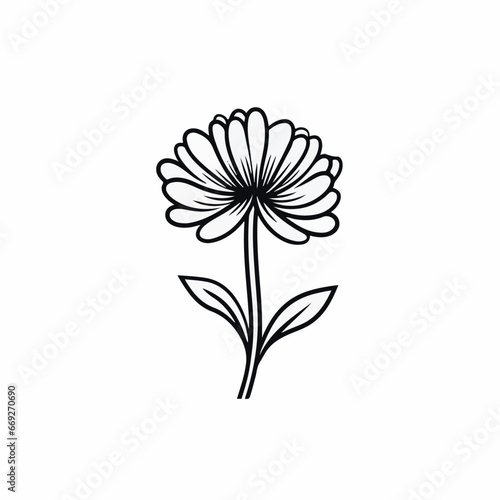 Aster  in cartoon  doodle style. 2d vector illustration in logo  icon style. AI Generative