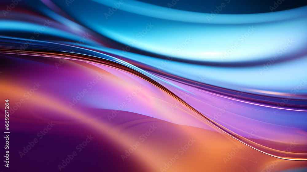 Naklejka premium Abstract wavy neon luxury background.