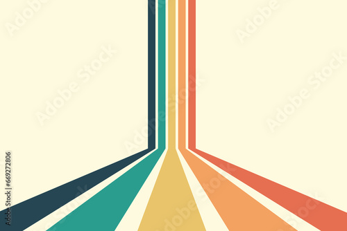 Abstract background of rainbow groovy Wavy Line design in 1970s Hippie Retro style. Vector pattern ready to use for cloth, textile, wrap and other.