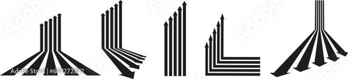 Arrow direction set. Vector design ready to use for fabric, textile, wrapping and more. Modern style.