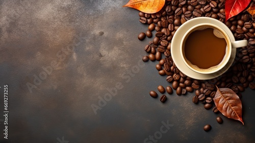 cup of coffee and coffee beans