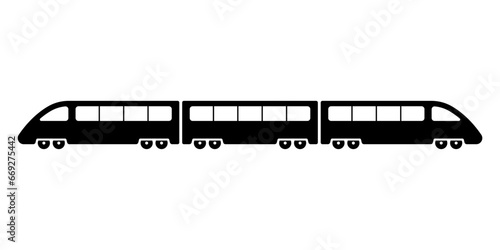 Train icon. Black silhouette. Side view. Vector simple flat graphic illustration. Isolated object on a white background. Isolate.