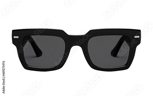 Stylish Square Shades with Bold Black Frames Isolated on a Transparent Background