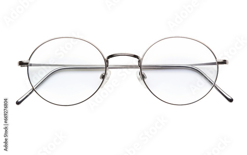 Classy Metal-Frame Reading Eyewear with Transparent Background