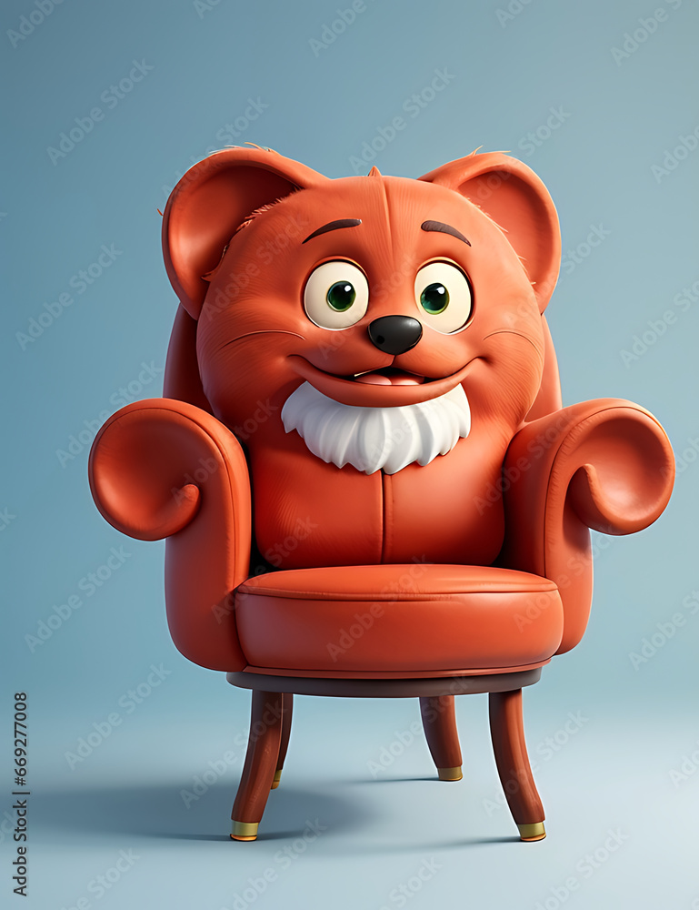 Naklejka premium Chair Mascot with Smile
