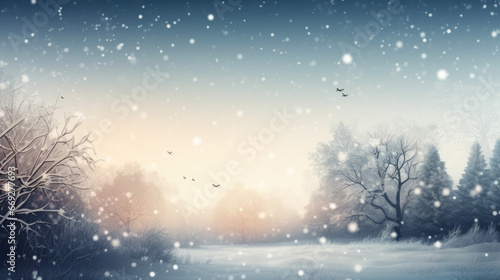 Wallpaper Mural Natural Winter Christmas background with sky, heavy snowfall, snowflakes in different shapes and forms, snowdrifts. Winter landscape with falling christmas shining beautiful snow. vector. Torontodigital.ca
