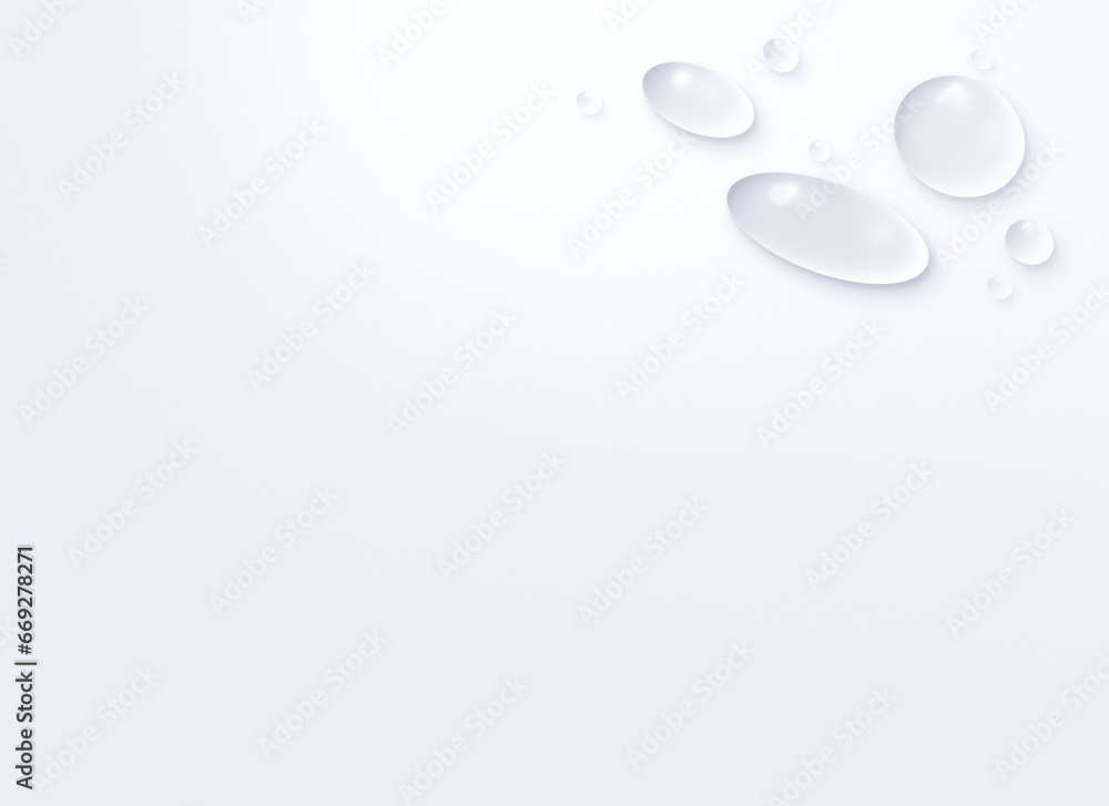 Waterdrops on a textured white paper background. Abstract high resolution background with copy space. Waterdrops on a textured white paper background. Abstract high resolution background with copy space.