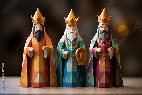 Fotografia Three wise men 3d figure printed
