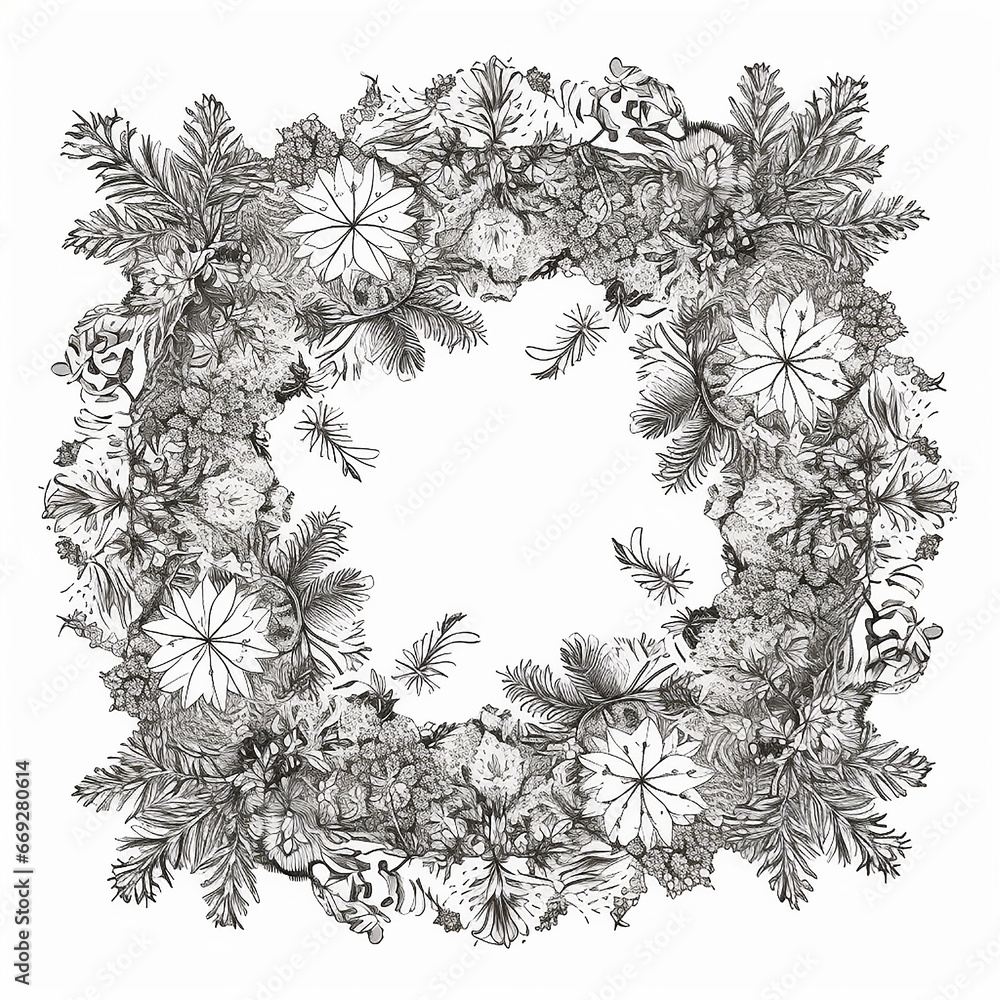 Φωτογραφία Frame of snowflakes of different shapes on a white background, for the design of