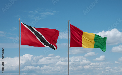 Guinea and Trinidad, Tobago, flags, country relationship concept