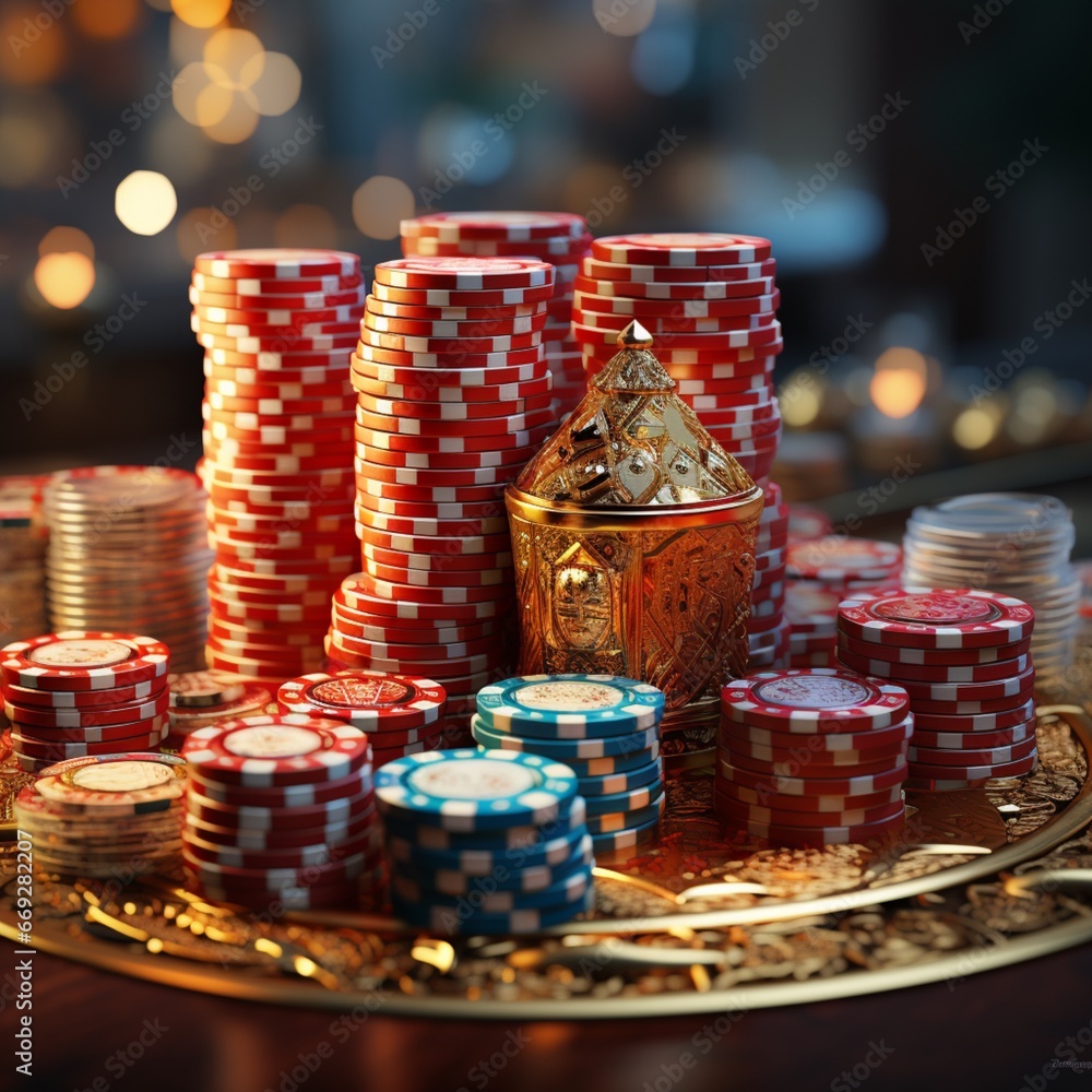 Casino cards poker blackjack baccarat chips illustration picture AI generated art Casino cards poker blackjack baccarat chips illustration picture AI generated art