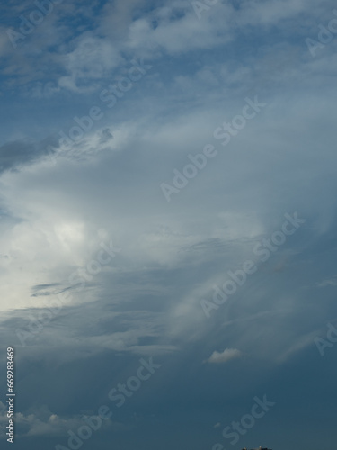 Blue sky. Beautiful Cumulus clouds flying across the sky  Beautiful natural clouds on the sky  deep blue sky