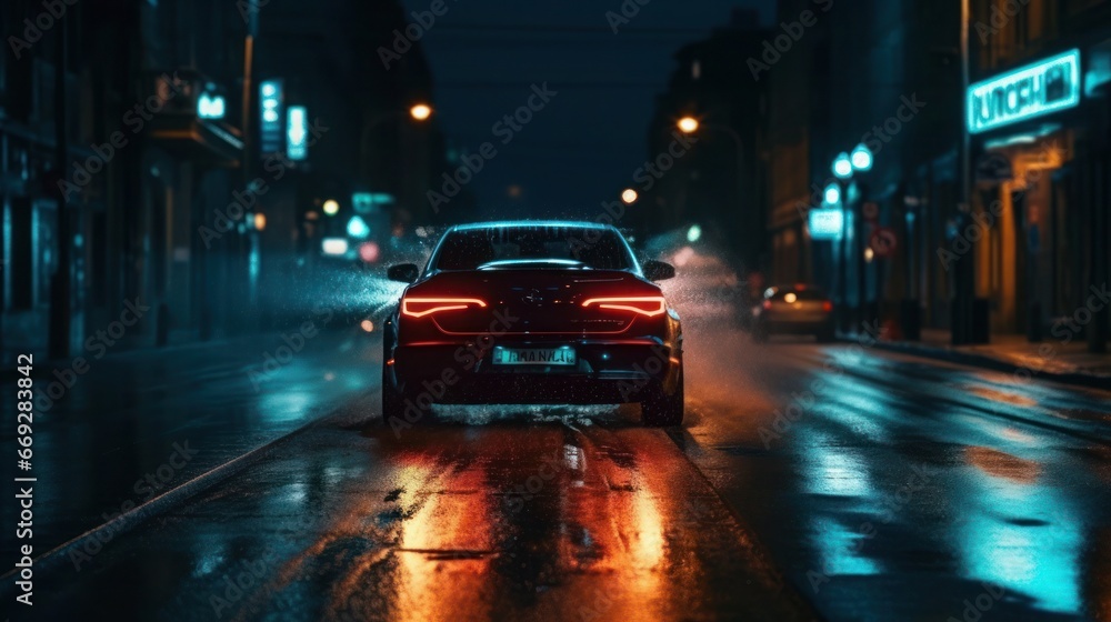 Urban Nights: Fast Cars and Traffic Jams - Exploring the City's Motion and Speed on the Roads, generative AI