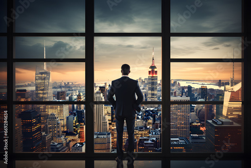 City at Dusk: Businessman's Perspective 