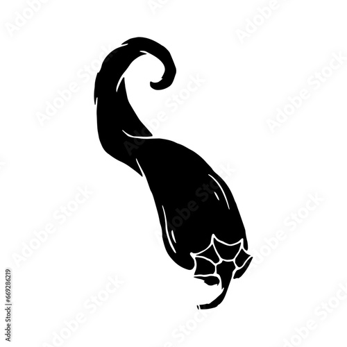 Silhouette of a hot chili pepper pod. Vector graphics.