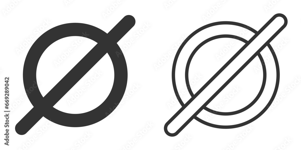set of Nothing vector icon. Flat Nothing pictogram is isolated on a white background set of Nothing vector icon. Flat Nothing pictogram is isolated on a white background