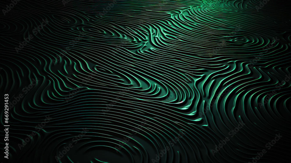 Fototapeta premium Elegant Dark Green Fingerprint. Generative AI
