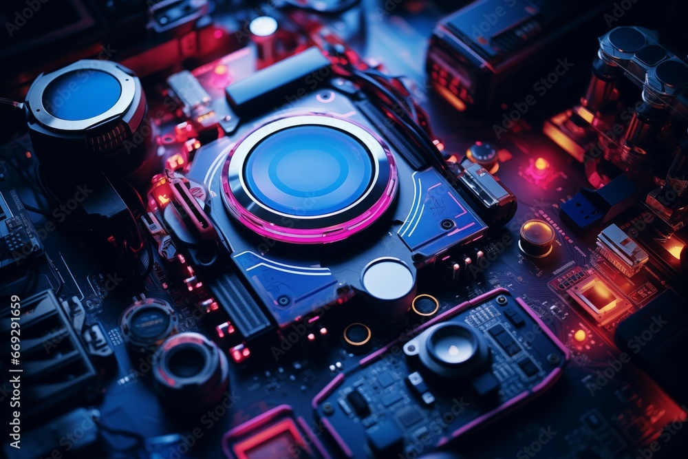 Advanced Neon-Lit Electronic Circuitry Advanced Neon-Lit Electronic Circuitry