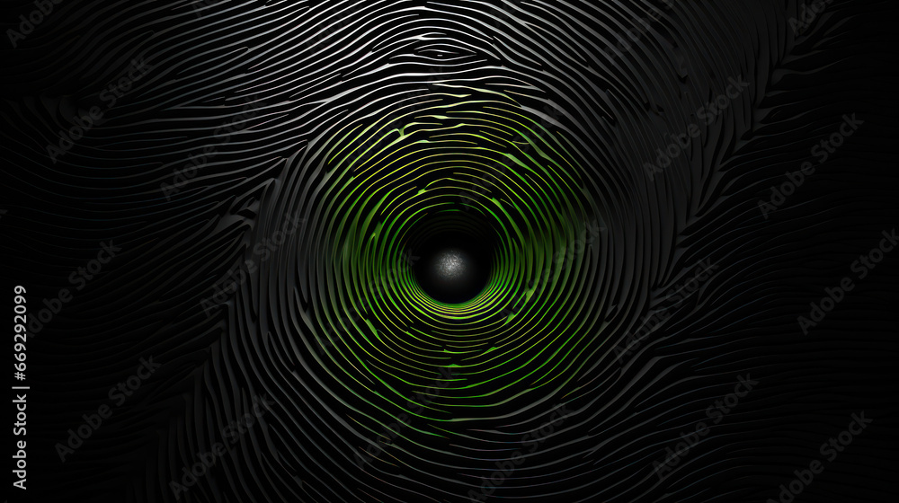 Elegant Dark Green Fingerprint. Generative AI Elegant Dark Green Fingerprint. Generative AI