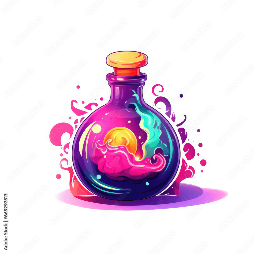 Magical potion bottle isolated on a white background. Magical potion bottle isolated on a white background.