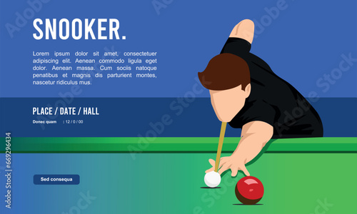 Colorful vector editable snooker player ready to shoot  fbest or any graphic background	
