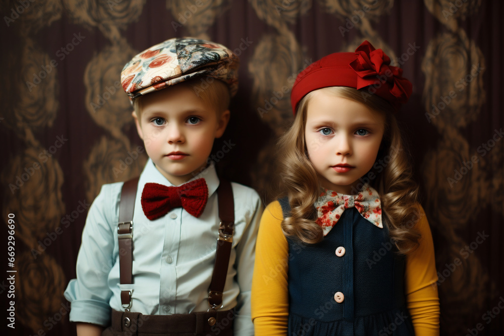 A boy and a girl are standing next to each other A boy and a girl are standing next to each other