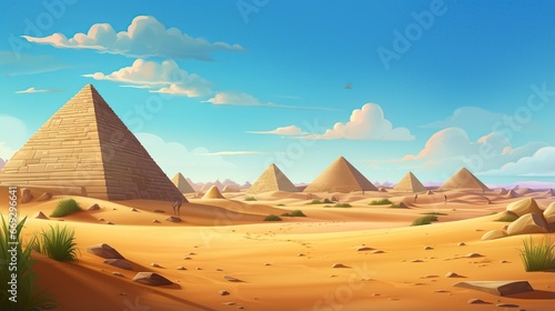 empty egypt background in 3D cartoon