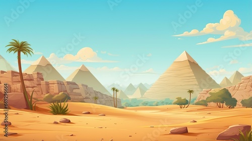 empty egypt background in 3D cartoon