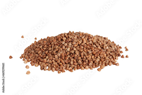 buckwheat grains isolated on white background