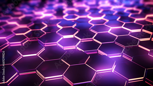 abstract hexagon background with glowing light
