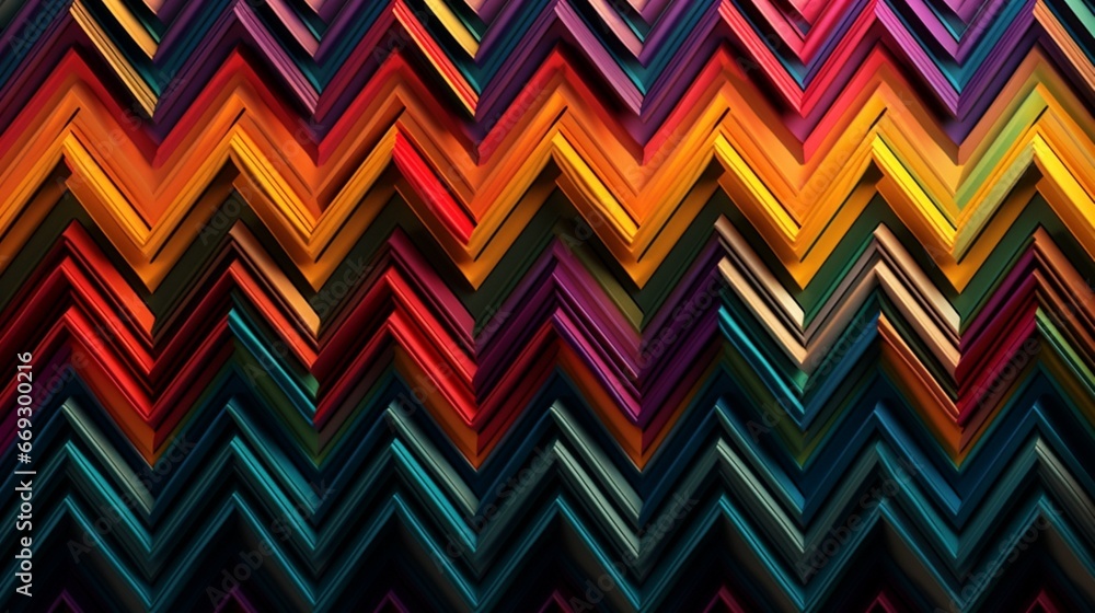 Pattern multicolor zig zag stripes varying illustration picture AI generated art Pattern multicolor zig zag stripes varying illustration picture AI generated art