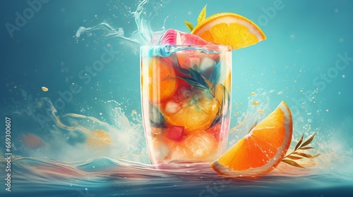 Refreshing summer cocktail with citrus fruits. Summer cocktails with fresh citrus fruits. Hard seltzer, lemonade, refreshing drinks, low alcohol cocktails. Party concept. Summer concept.