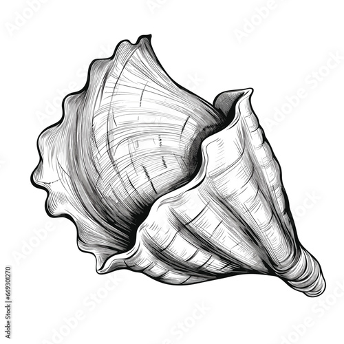 Hand Drawn Sketch Conch Illustration
