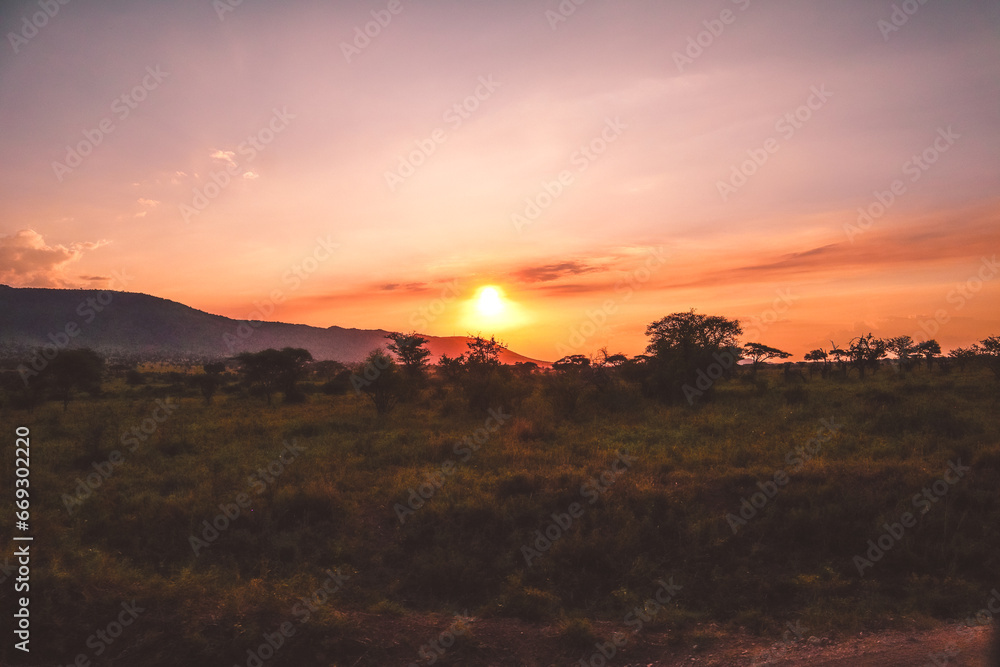 Obraz premium sunset in the mountains