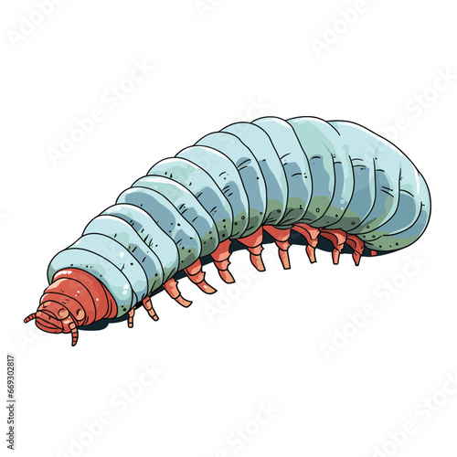 Hand Drawn Flat Color Ragworm Illustration photo