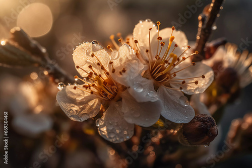 nature's spring awakening. the first flowers come out from under the snow and enjoy the sunshine