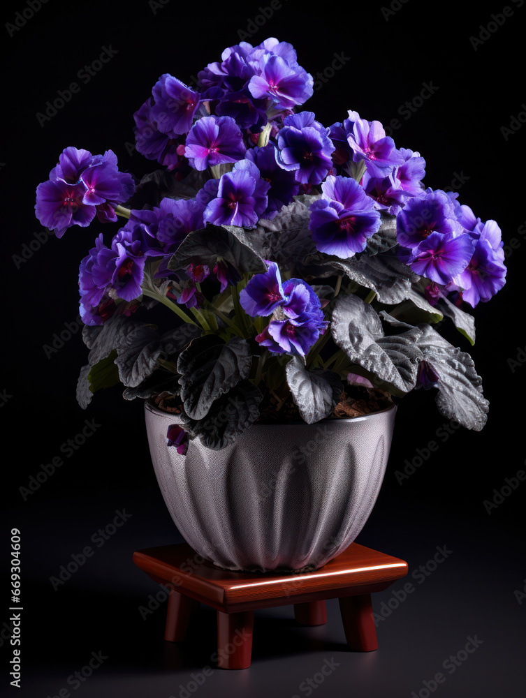 African Violet (Saintpaulia) Studio Shot Isolated on Clear Background, Generative AI African Violet (Saintpaulia) Studio Shot Isolated on Clear Background, Generative AI