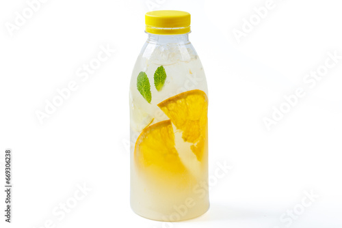 fresh lemonade with pieces of fruit on a white background for food delivery website 5